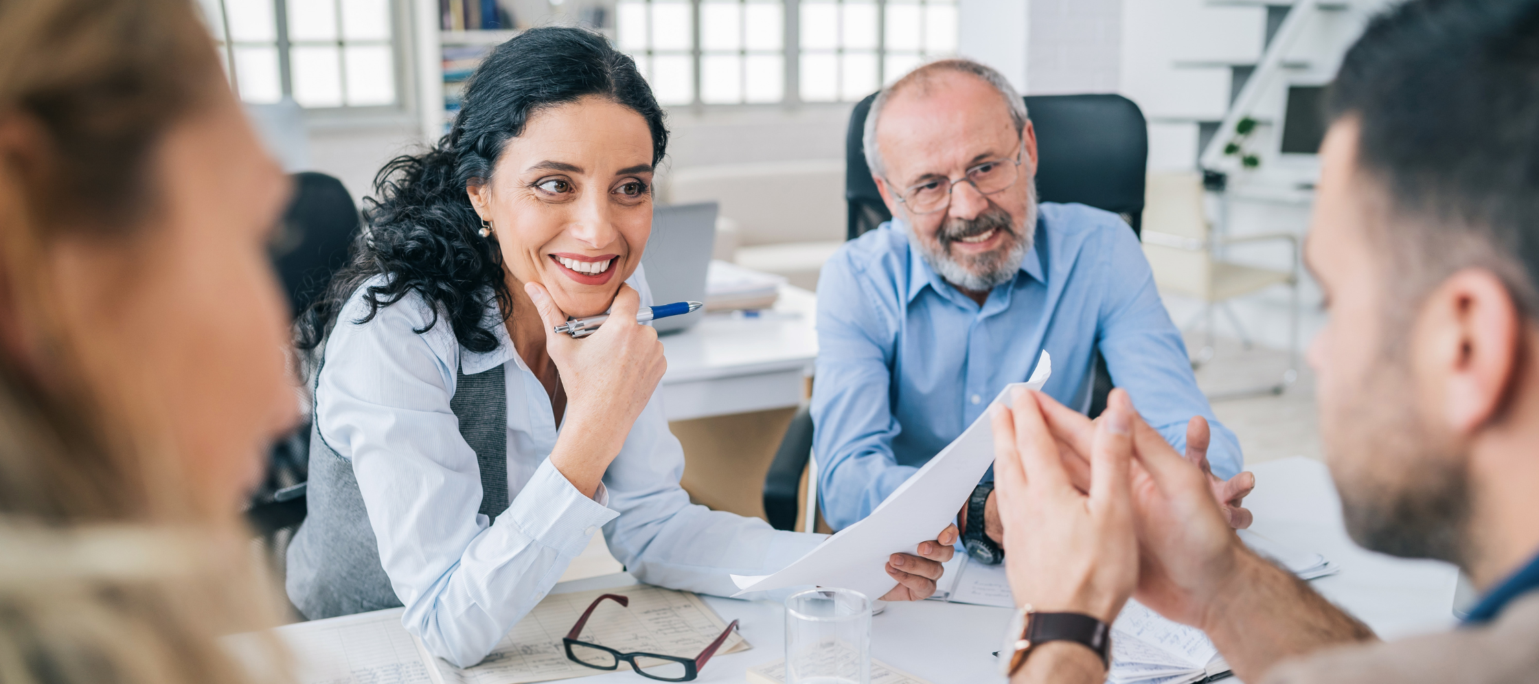 Advisors meeting with their clients.