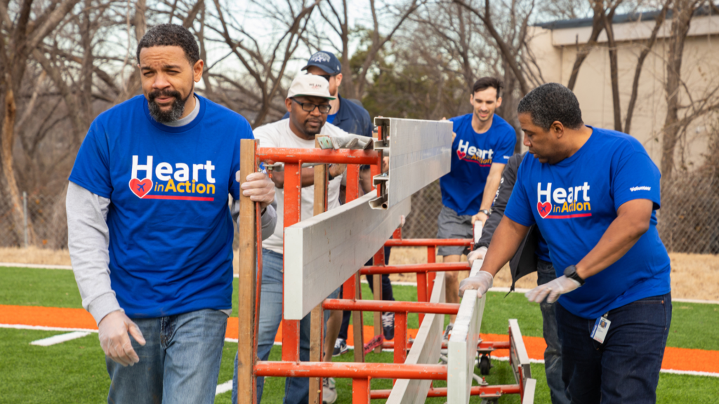 Southwest Airlines volunteers helping to rebuild.