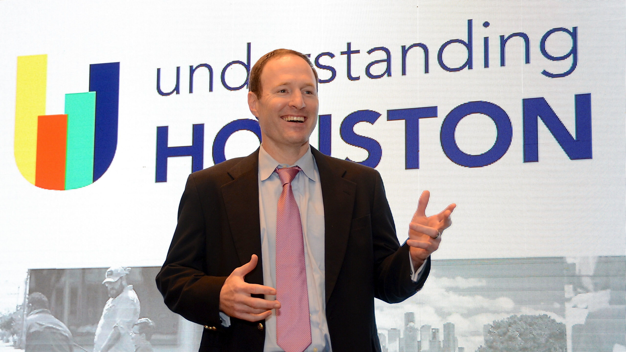 Frost Murphy presenting at Understanding Houston event.