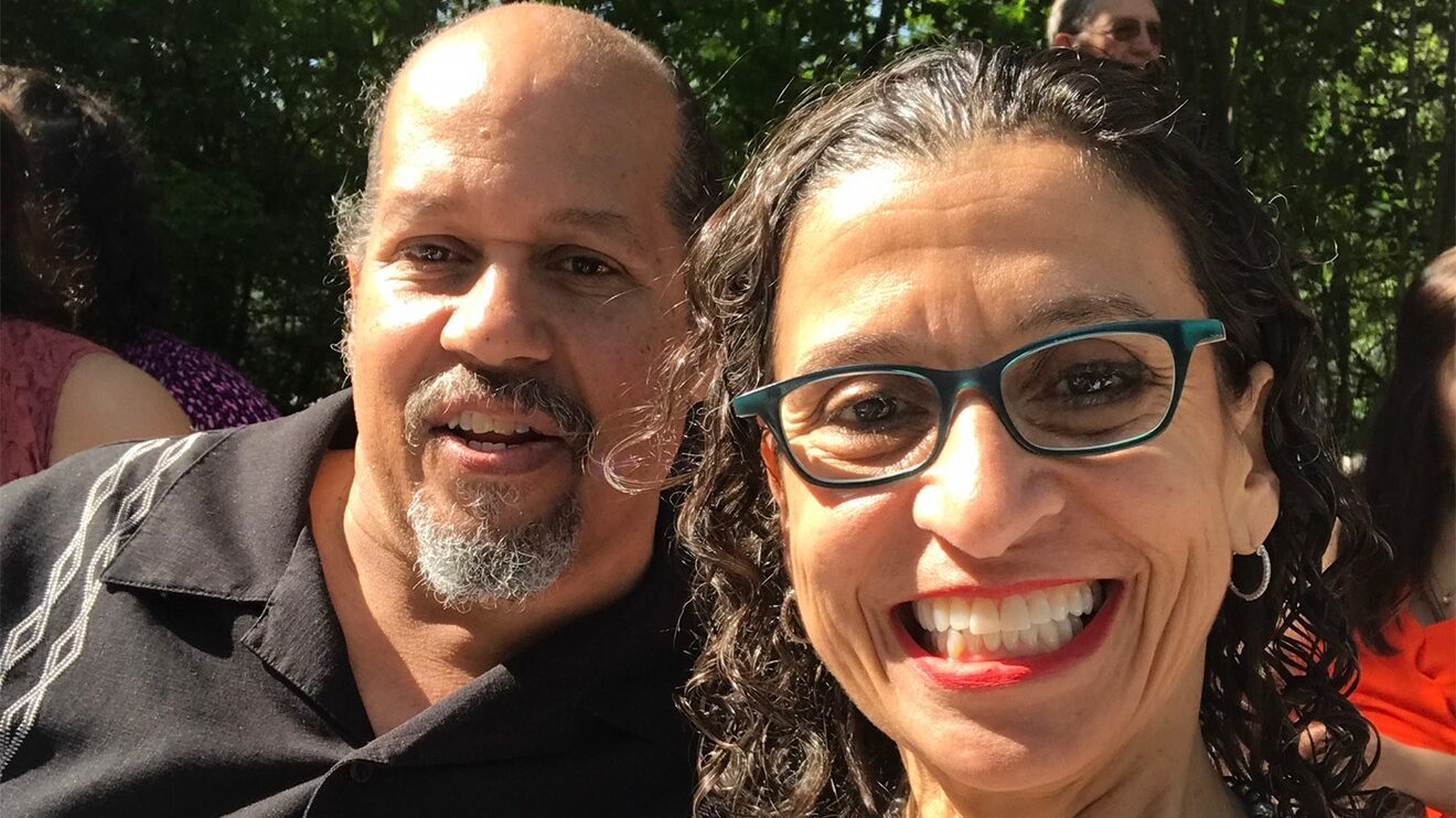 Monica with her brother, Timothy Walker