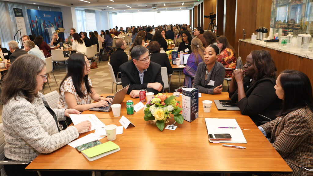 Table discussions at the Houston Economic Mobility Summit